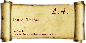 Lucz Arika névjegykártya