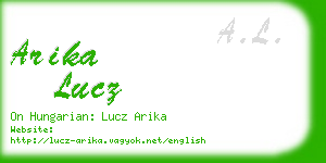 arika lucz business card